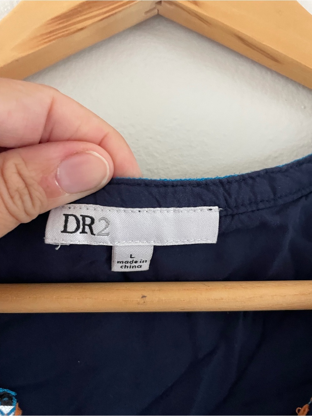 DR2 Navy Sleeveless Embroidered Trim Tunic - Picture 4 of 5
